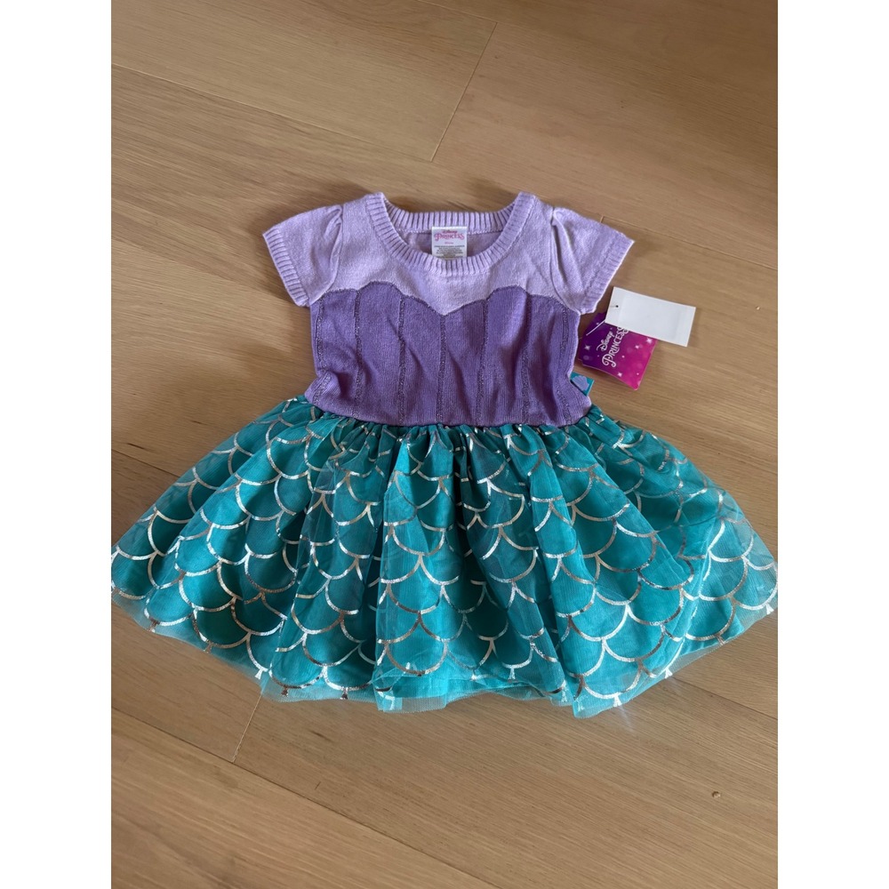 Disney Princess Ariel Mermaid Dress 2T Purple Teal Silver Scale Tulle Tutu NWT